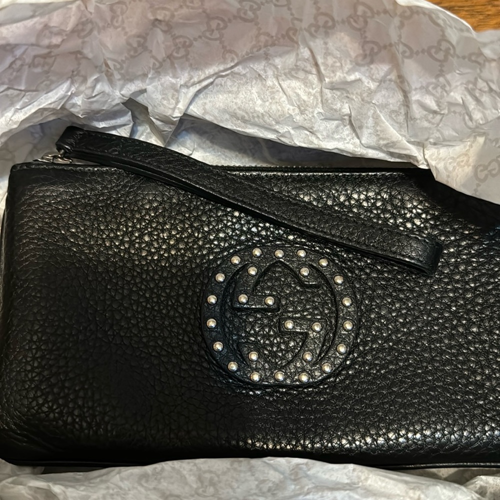 Gucci soho studded wristlet